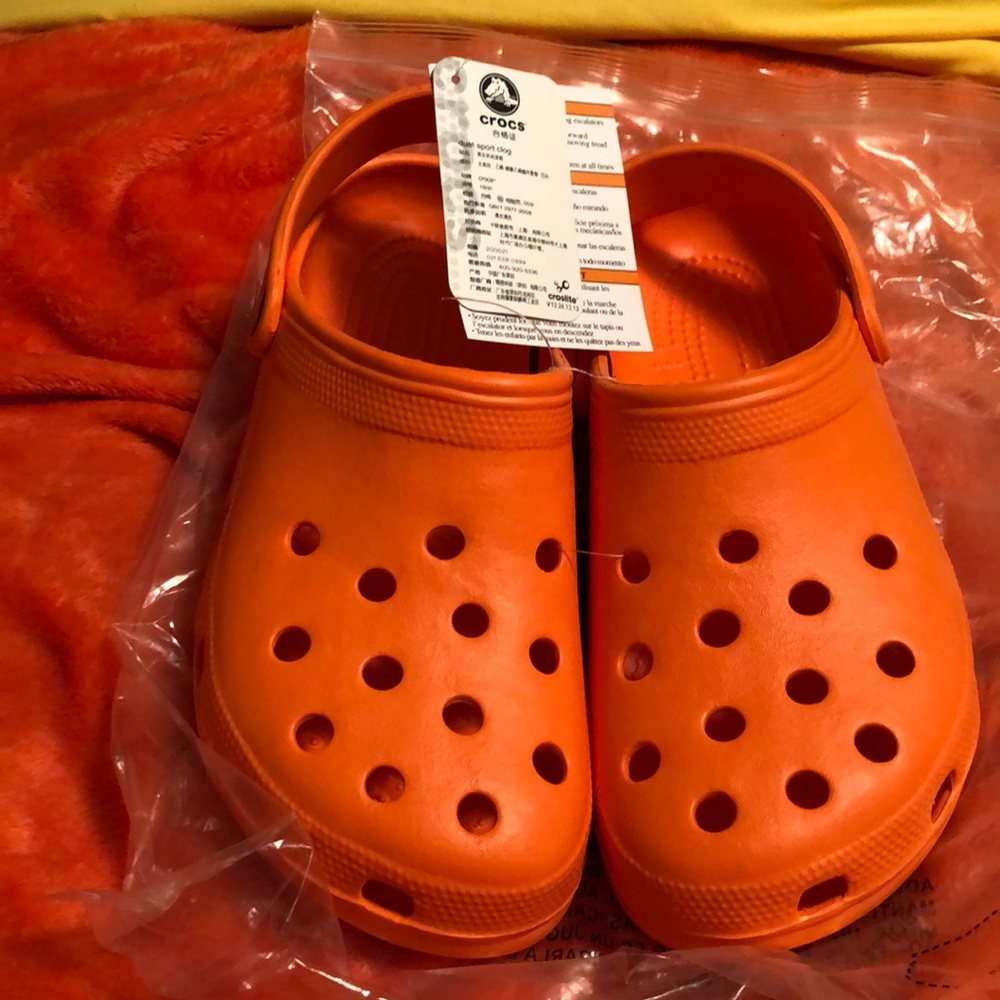 crocs clogs-neon fluorescent orange